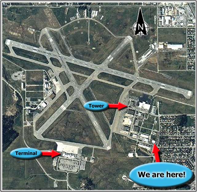airport runway map. camp and runway map here